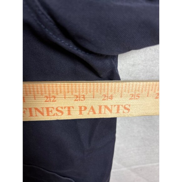 Lands End Mens Cotton Jacket L Navy & Brown Plaid Lining Button-Up Made In China - Picture 9 of 12